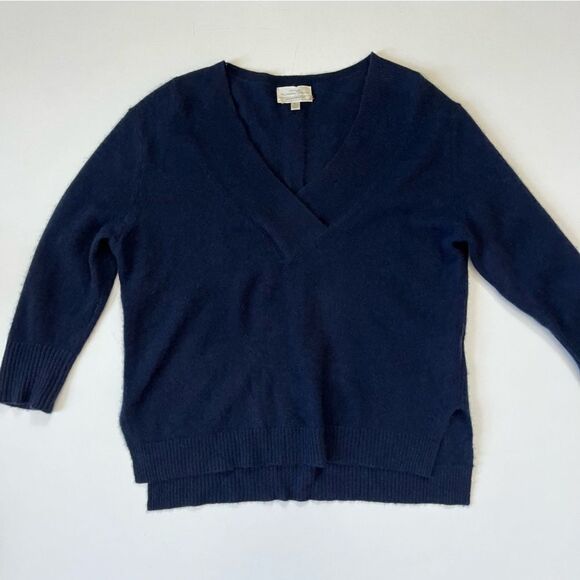 Anthropologie NAVY Cashmere Cassini Sweater Small - Picture 4 of 11